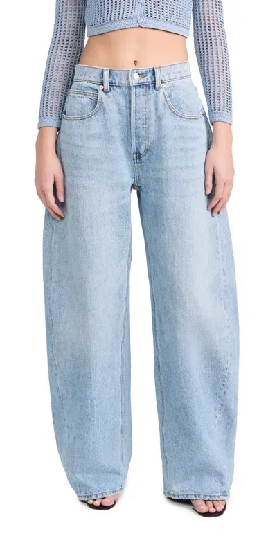 Alexander Wang Oversize Rounded Low Rise Jeans In Blue