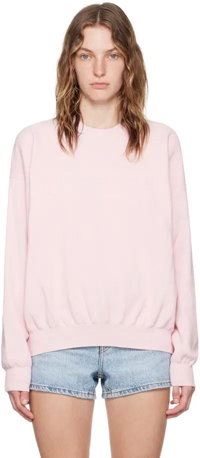 Alexander Wang Pink Embossed-logo Sweater In Ballerinapink