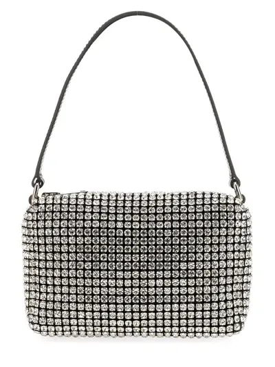 Alexander Wang Rhinestone Heiress Medium Pouch In Silver