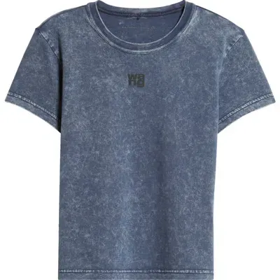 Alexander Wang Logo-print Cotton T-shirt In Blue