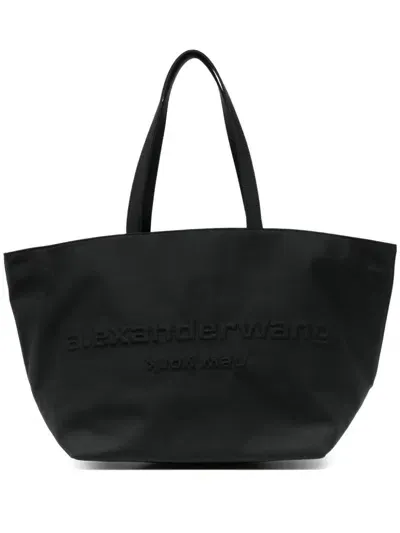 Alexander Wang Punch Logo-embossed Tote Bag In Black