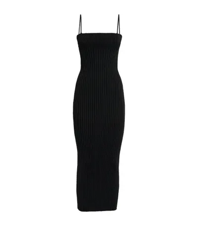 Alexander Wang Ribbed Maxi Dress In Black