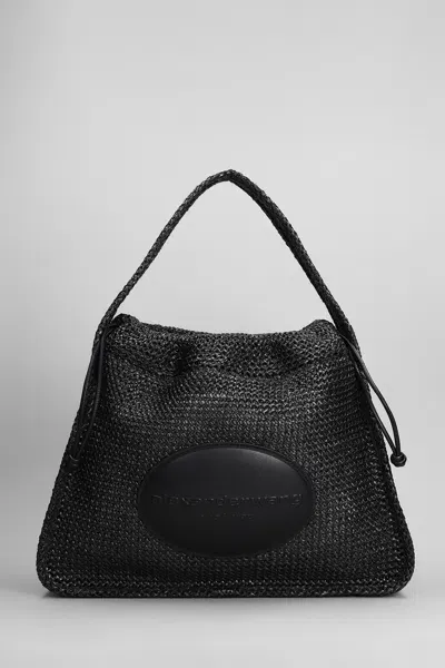 Alexander Wang Large Ryan Raffia Effect Shoulder Bag In Black