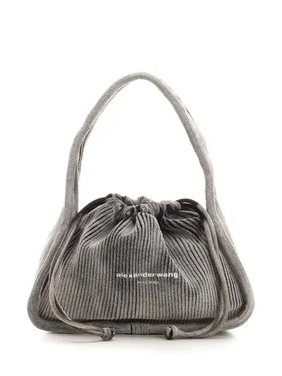 Alexander Wang Small Ryan Canvas Top Handle Bag In Grey