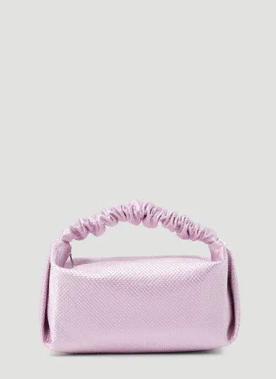 Alexander Wang Satin Handbag With All-over Rhinestones In Purple