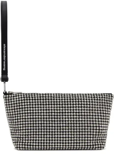 Alexander Wang Silver Heiress Wristlet Pouch In White