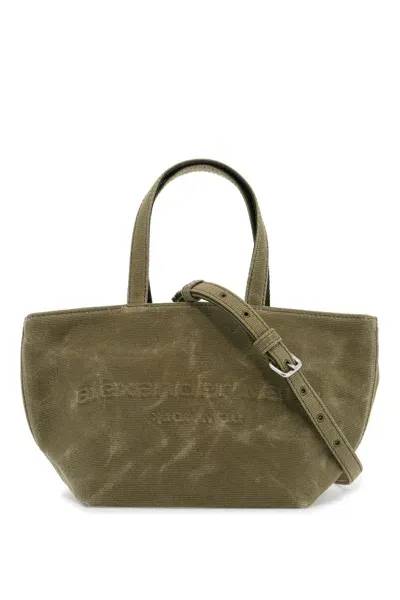 Alexander Wang Small Canvas Tote Bag With Punch Design In Green