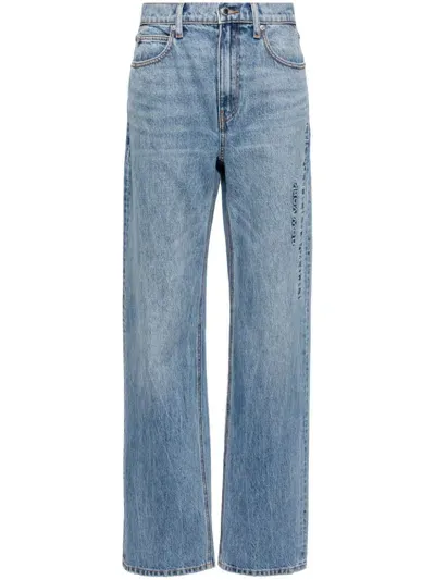 Alexander Wang Ez Mid-rise Straight-leg Jean In Denim In Blau