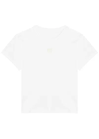 Alexander Wang T Gray Puff Shrunken T-shirt In White