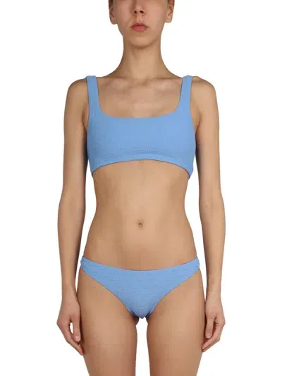 Alexander Wang T All Over Logo Bikini Briefs In Blue