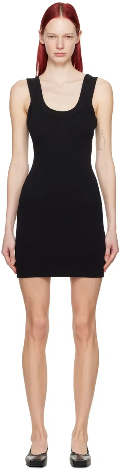 Alexander Wang T Black Embossed Minidress In 001 Black