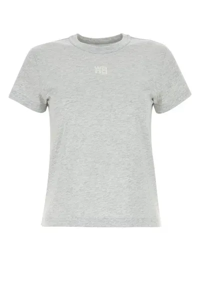 Alexander Wang T Essential Jsy Shrunk Tee W/puff Logo & Bound Neck-s Nd T By Alexander Wang Female In Gray