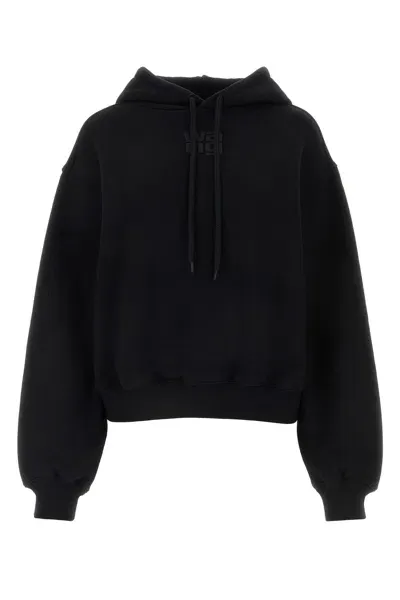 Alexander Wang T Essential Terry Hoodie With Puff Paint Logo-xs Nd T By Alexander Wang Female In Black