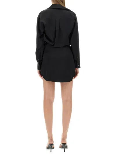 Alexander Wang T Layered Chemisier Dress In Black