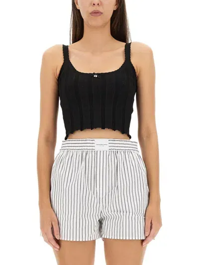 Alexander Wang T T By Alexander Wang Crop Top In Black