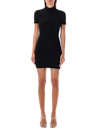 Alexander Wang T T By Alexander Wang Mock Neck T-shirt Dress In Black