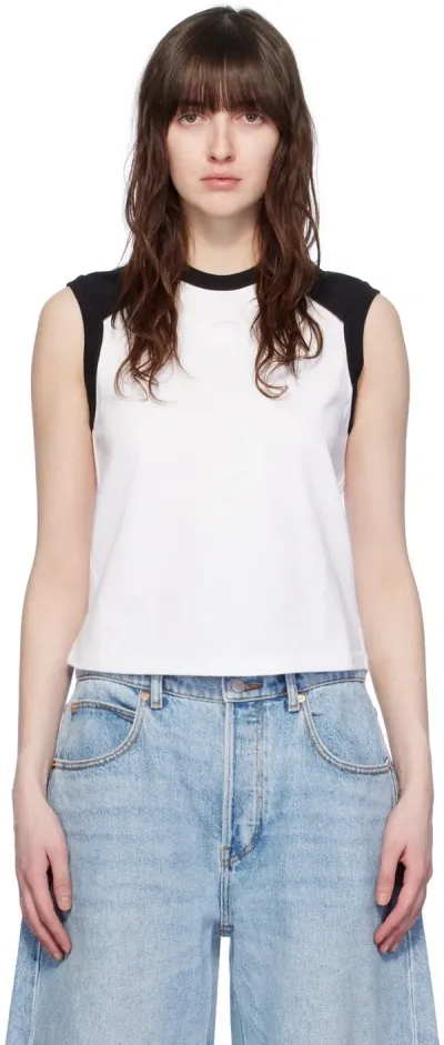 Alexander Wang T Women's Shrunken Raglan T-shirt In White Black