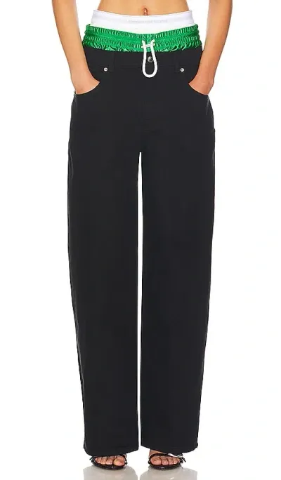 Alexander Wang Trilayer Baggy Pant In 洗水黑