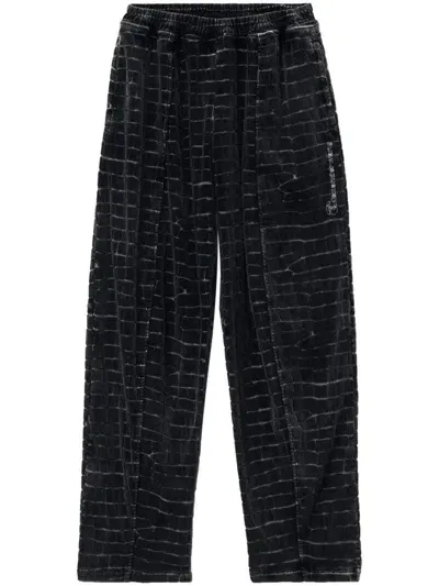 Alexander Wang Wide-leg Velvet Track Pants In Black