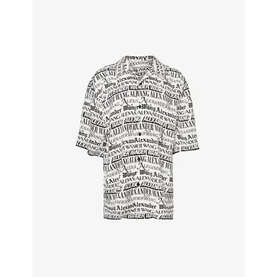 Alexander Wang Newspaper Graphic-pattern Woven Shirt In White