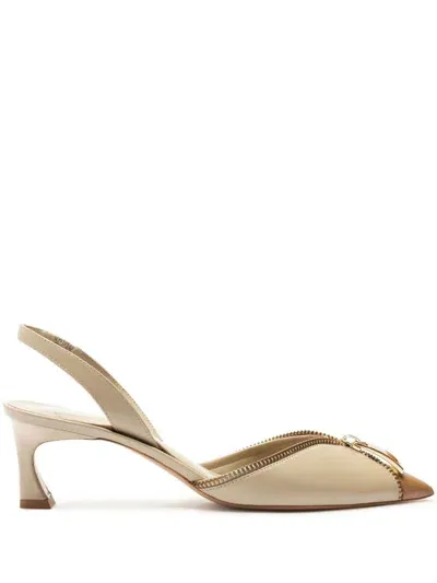 Alexandre Birman 50mm Zoe Slingback Pumps In Neutrals