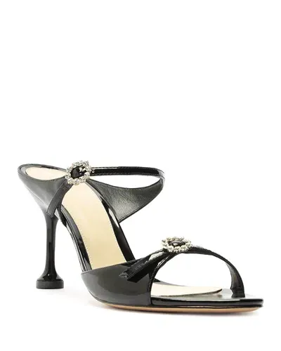 Alexandre Birman Women's Anastasia 85 Almond Toe Crystal Buckle High Heel Sandals In Black