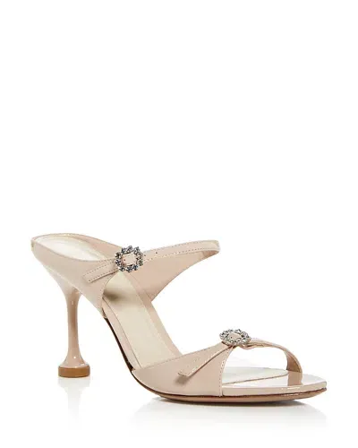 Alexandre Birman Women's Anastasia Embellished Buckle High Heel Sandals In Semolina