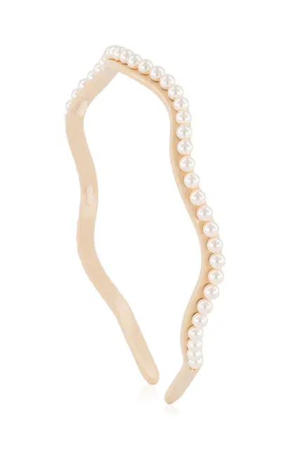 Alexandre De Paris Faux Pearl Headband In Ivory