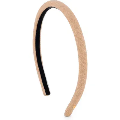 Alexandre De Paris Textured Slim Headband In Beige