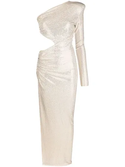 Alexandre Vauthier Embellished Asymmetric Gown In Neutrals