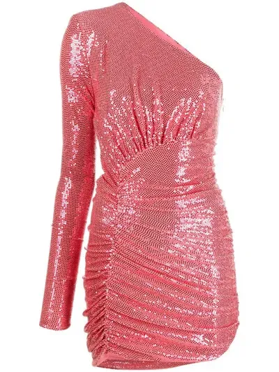 Alexandre Vauthier One-shoulder Sequin-embellished Minidress In Pink