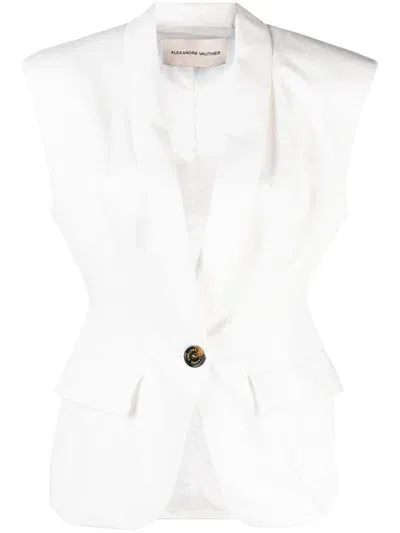 Alexandre Vauthier Single-breasted Cotton Waistcoat In White