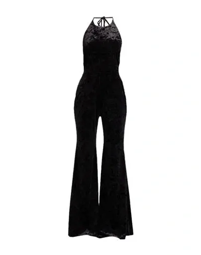 Alexandre Vauthier Velvet Halter Neck Flared Jumpsuit In Black