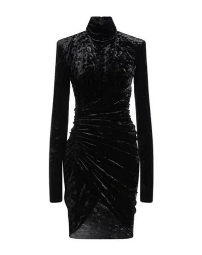 Alexandre Vauthier Draped Velvet Minidress In Black