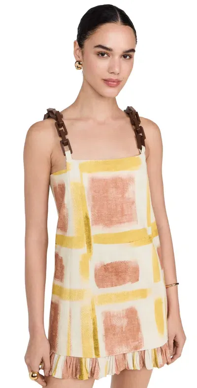 Alexis Beleza Short Dress Yellow Brushstroke