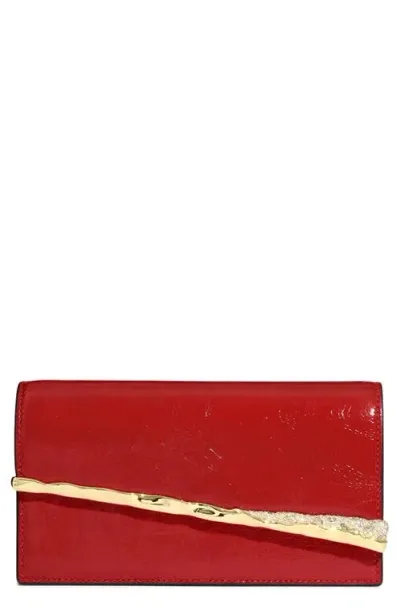 Alexis Bittar Angular Leather Crossbody Bag In Rouge