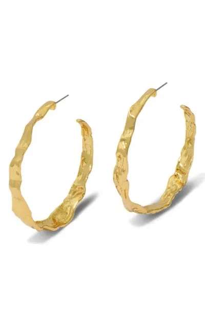 Alexis Bittar Brut Textured Gold Hoop Earrings In No Stones