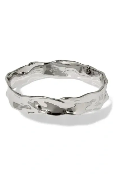 Alexis Bittar Brut Textured Strap Bangle In Metallic