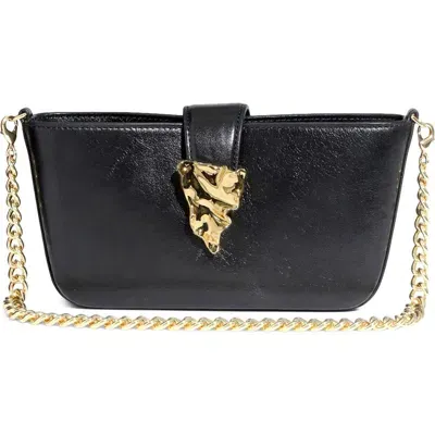 Alexis Bittar Crumple Leather Crossbody Bag In Black