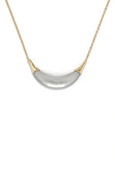 Alexis Bittar Lucite® Crescent Pendant Necklace In Metallic