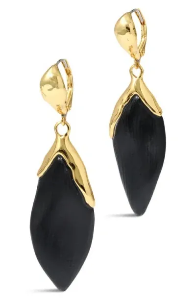 Alexis Bittar Luminous Lucite® Petal Drop Earrings In Black