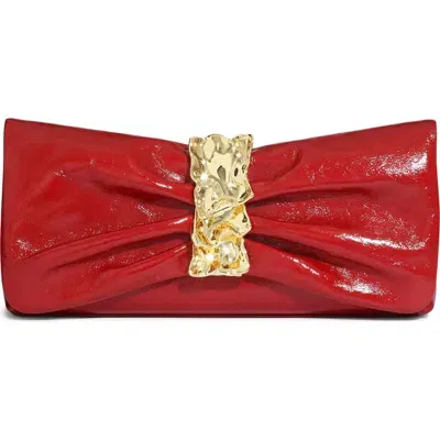 Alexis Bittar Ribbon Leather Shoulder Bag In Rouge