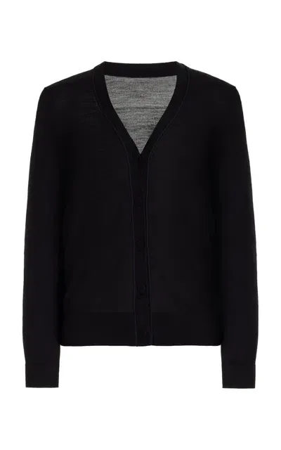 Alexis Hayes Knit Wool Cardigan In Black