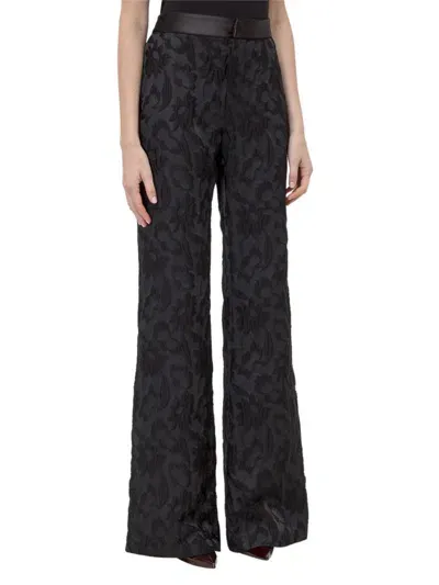 Alexis Pants With Floral Embroidery In Black