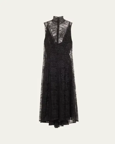 Alexis Rhiane Sleeveless Lace Dress In Black