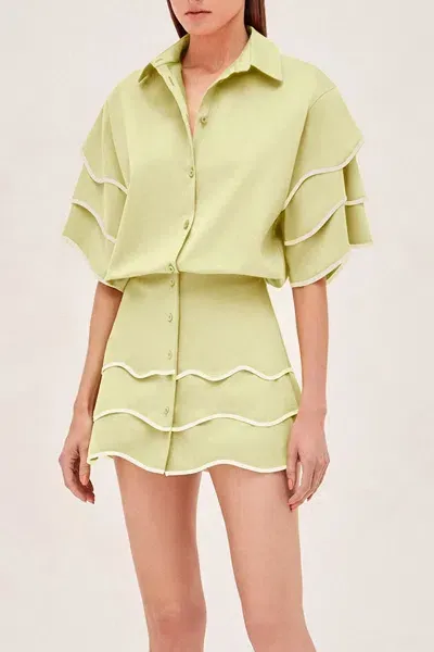 Alexis Solan Mini Dress In Verde In Green