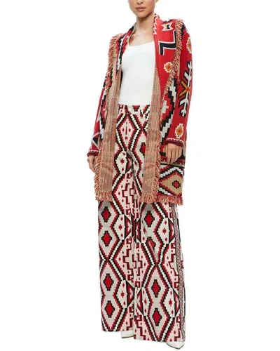 Alice And Olivia Alice + Olivia Astrid Shawl Collar Long Cardigan In Brown