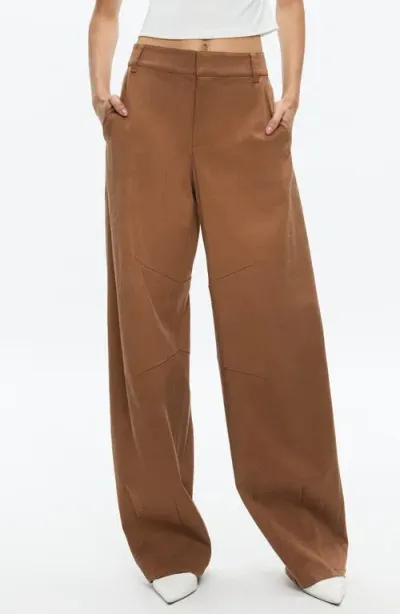 Alice And Olivia Alice + Olivia Porter Wide Leg Pants In Brown