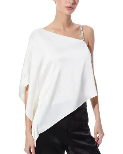 Alice And Olivia Alice Olivia Riko Asymmetric One Shoulder Top In Ecru