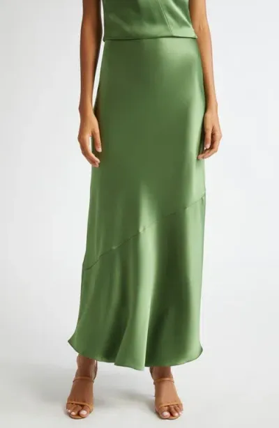 Alice And Olivia Alice + Olivia Terese Satin Maxi Skirt In Avocado